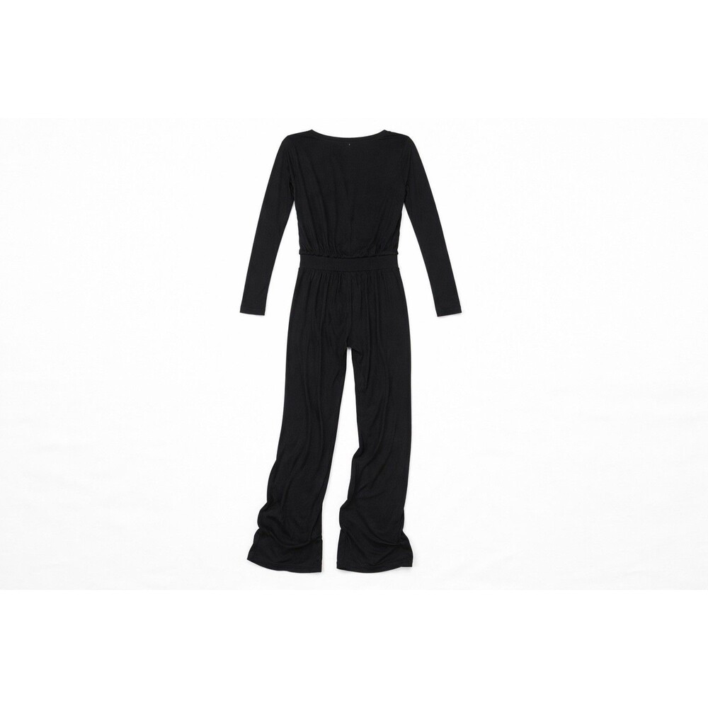 Young Fabulous & Broke Black Wrap Jumpsuit | Wide Leg Boho Long Sleeve S - Picture 3 of 4